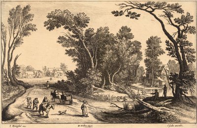 Naar de markt (Brueghel). Staat 2 door Wenceslaus Hollar